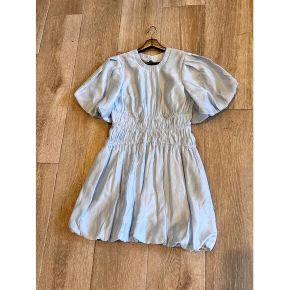 Jonathan SIMKHAI Echo Pleated Organdy Bubble Hem Mini Dress size 6 - Picture 9 of 13